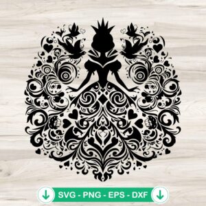 Mandala Alice In Wonderland svg file for Cricut cutting machine