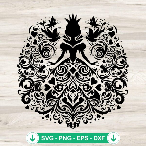 Mandala Alice In Wonderland svg file for Cricut cutting machine