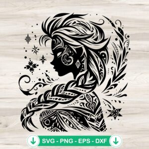 Mandala Elsa SVG file for Cricut and cutting machine