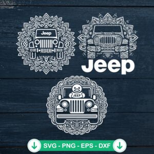 Mandala Jeep SVG file design, cutting file for Cricut