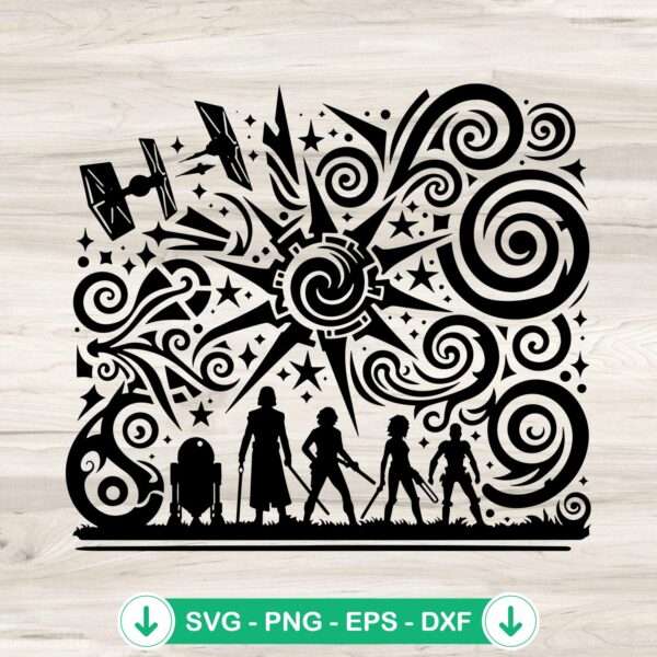Mandala Star Wars Characters SVG file for crafting and cutting