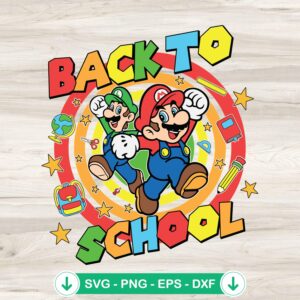 Mario And Luigi Back To School SVG file for Cricut cutting machine