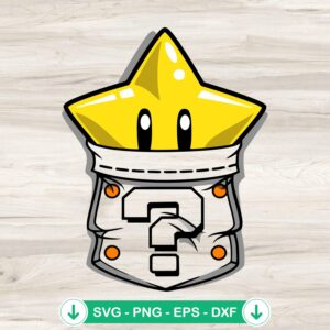 Mario Star Pocket SVG file for Cricut cutting machine