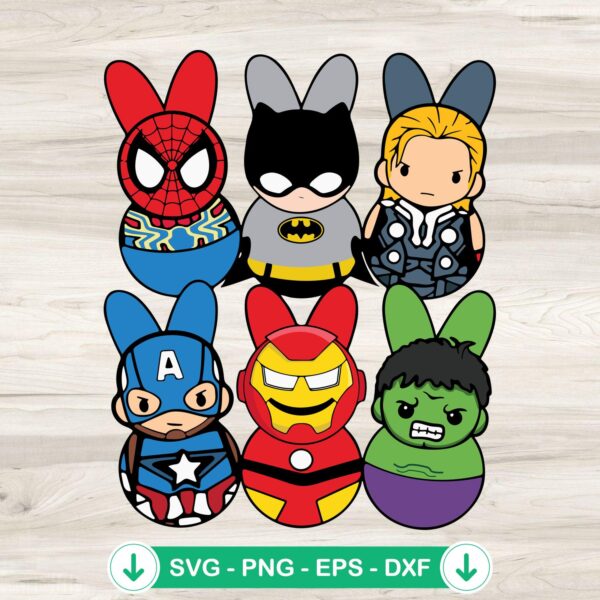 Easter Bunny Avengers SVG file for Cricut cutting machine