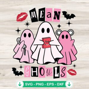 Mean Ghouls Ghost SVG file for Halloween, cricut svg cutting file