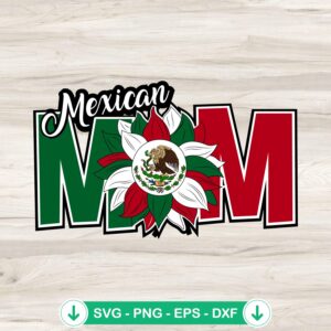 Mexican Mom SVG file featuring sunflowers, cutting file