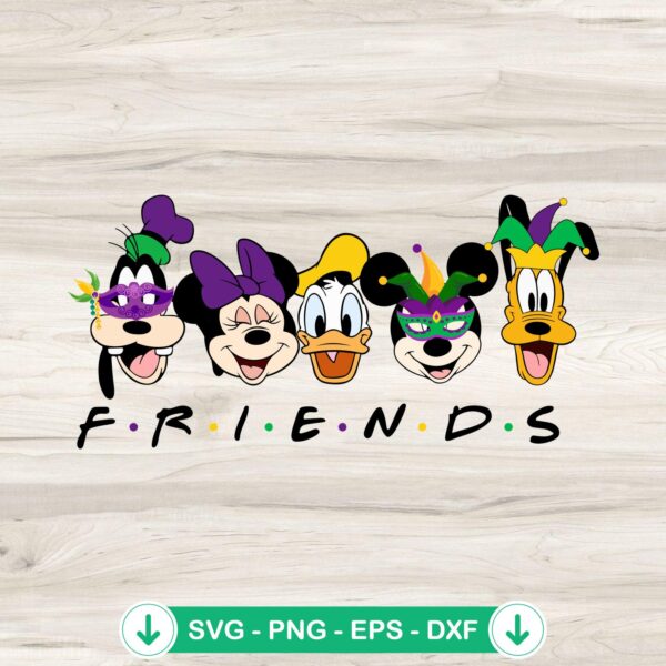 Mickey And Friends Mardi Gras SVG file for cutting machines