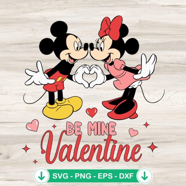 Mickey and Minnie Be Mine Valentine SVG file for cutting machines