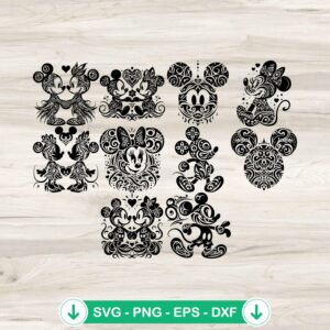 Mickey And Minnie Mandala SVG file for Cricut cutting machine