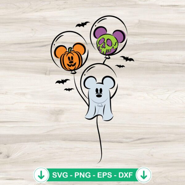 Mickey Balloons Halloween SVG file for Cricut cutting machine