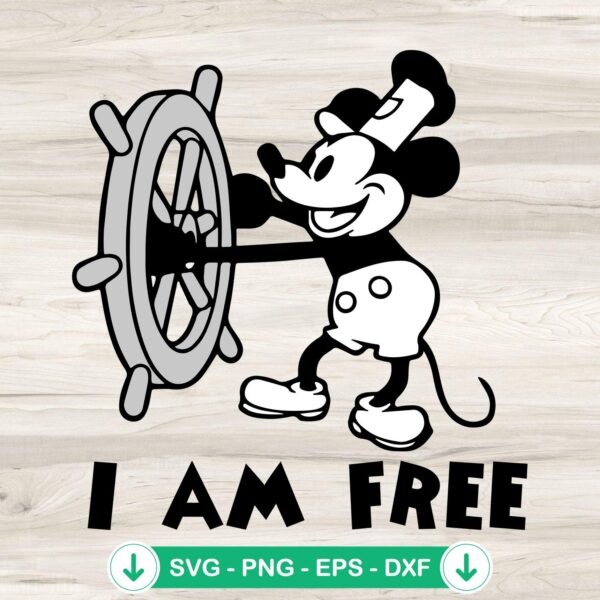 Mickey I Am Free SVG file for cutting machines