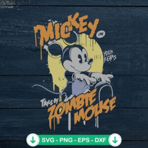 Mickey In Tails Of Zombie Mouse SVG file for cricut