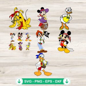 Mickey Mouse and Friends Pirate Bundle SVG file for Cricut