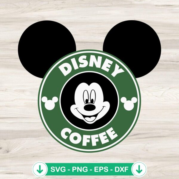 Mickey Mouse Coffee SVG file for cutting machine projects