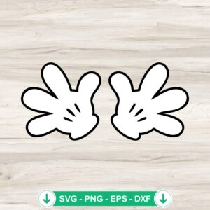Mickey Mouse Gloves SVG file for cricut, cutting file