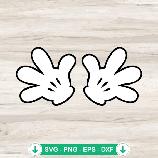 Mickey Mouse Gloves SVG file for cricut, cutting file