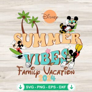 Mickey Mouse Summer Vibes svg file for cricut cutting machine
