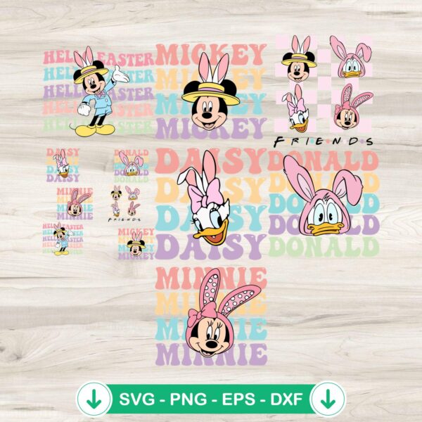 Mickey and Friends Easter Bunny SVG file for Cricut cutting