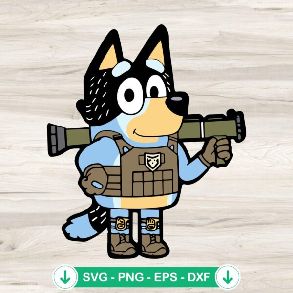 Military Bluey svg file for Cricut cutting machine