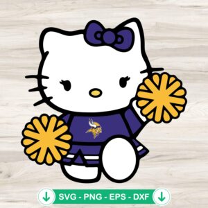 Minnesota Vikings Hello Kitty Cheerleader SVG file for Cricut