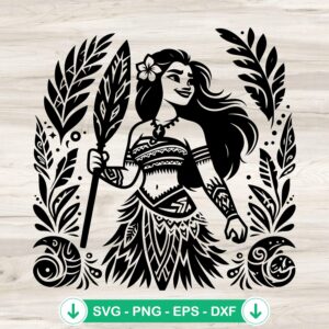 Moana Disney Mandala SVG file for cutting machine, Cricut SVG
