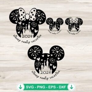 Mouse Disney Family Vacation 2024 svg file for cricut cutting
