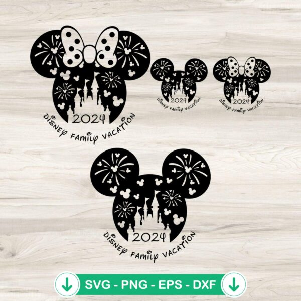 Mouse Disney Family Vacation 2024 svg file for cricut cutting