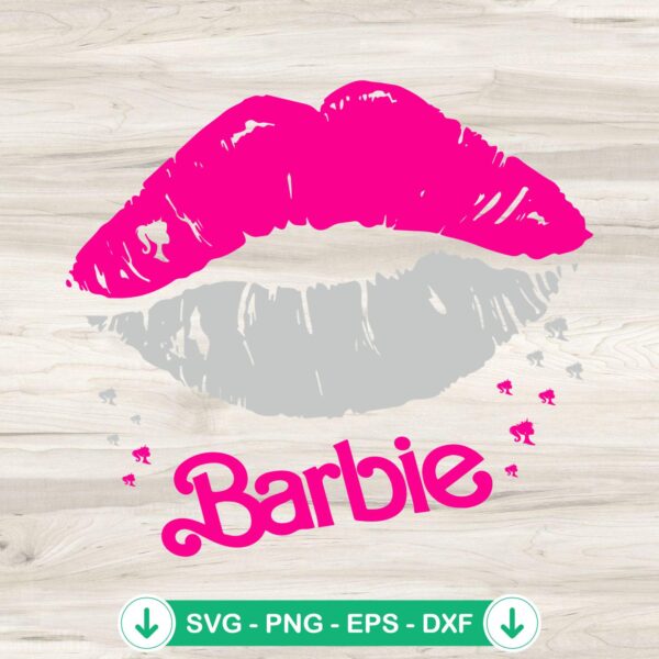 Barbie Lips SVG file for cutting, Movie Barbie Kiss SVG