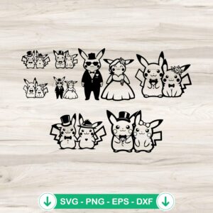 Mr and Mrs Pikachu SVG file for cutting machines
