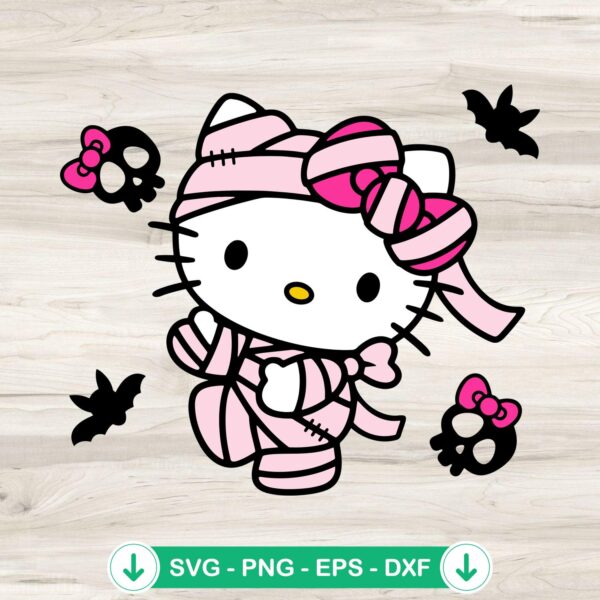Mummy Hello Kitty Pink SVG file for Cricut cutting machine