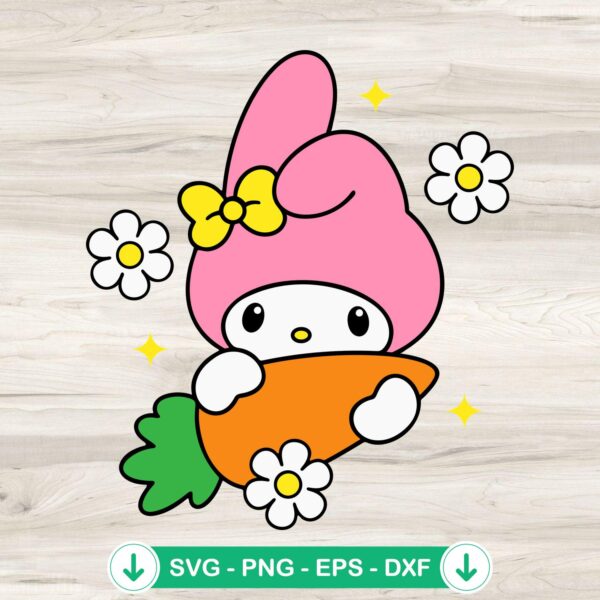 My Melody Easter Bunny SVG file for Cricut cutting machine