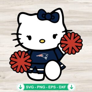New England Patriots Hello Kitty Cheerleader SVG file for Cricut