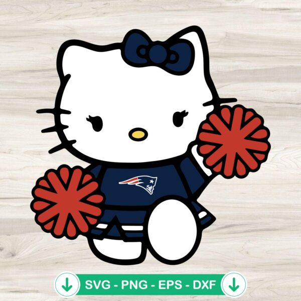 New England Patriots Hello Kitty Cheerleader SVG file for Cricut