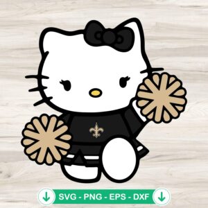 New Orleans Saints Hello Kitty Cheerleader SVG file cut file