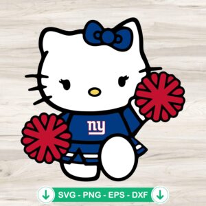 New York Giants Hello Kitty Cheerleader svg file for cricut