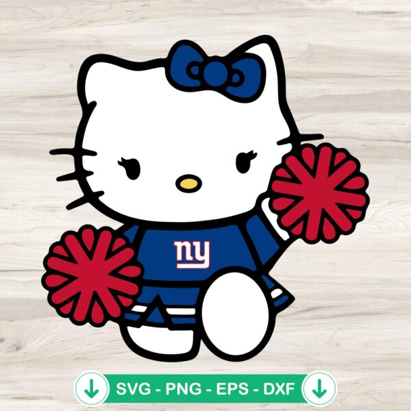 New York Giants Hello Kitty Cheerleader svg file for cricut