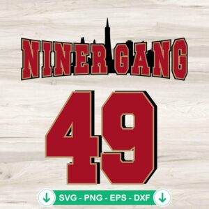 Niner Gang 49 SVG file for Cricut, sports cut file