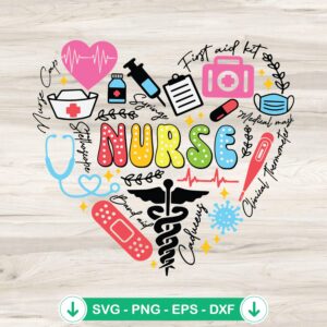 Nurse Heart SVG file for Cricut cutting machine