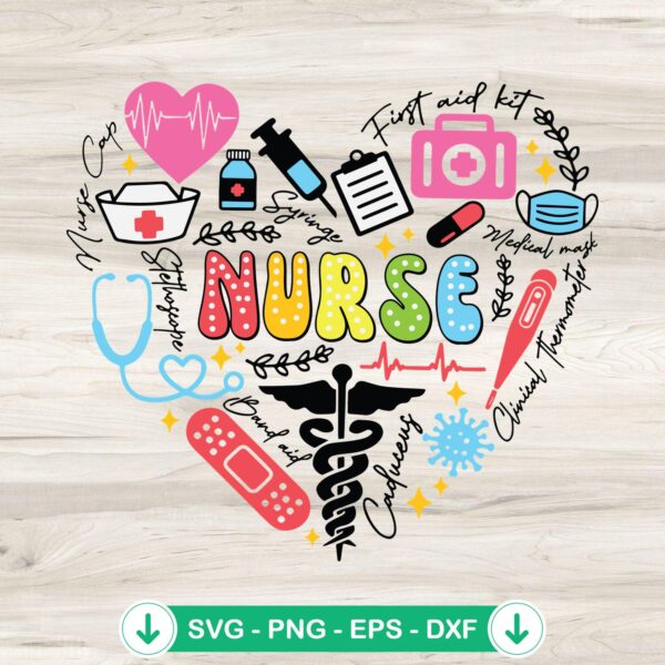 Nurse Heart SVG file for Cricut cutting machine