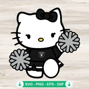 Oakland Raiders Hello Kitty Cheerleader SVG file for cricut