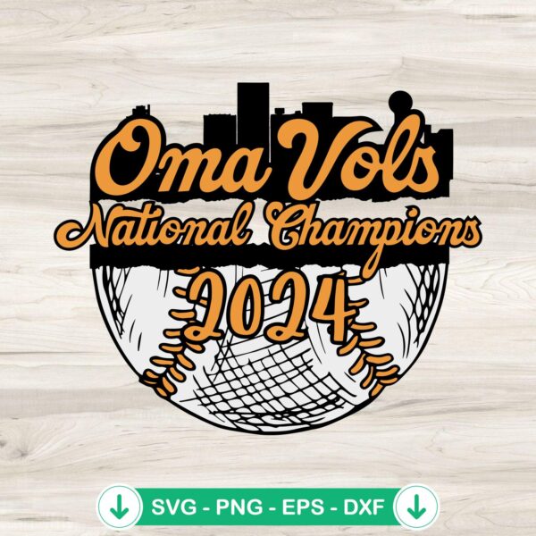 Oma Vols National Champions 2024 svg file for cricut and silhouette