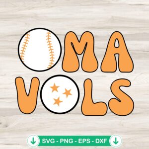 OmaVols Tennessee Baseball svg file for cricut cutting