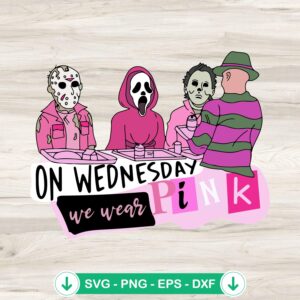 On Wednesday We Wear Pink SVG file for Cricut and cutting projects