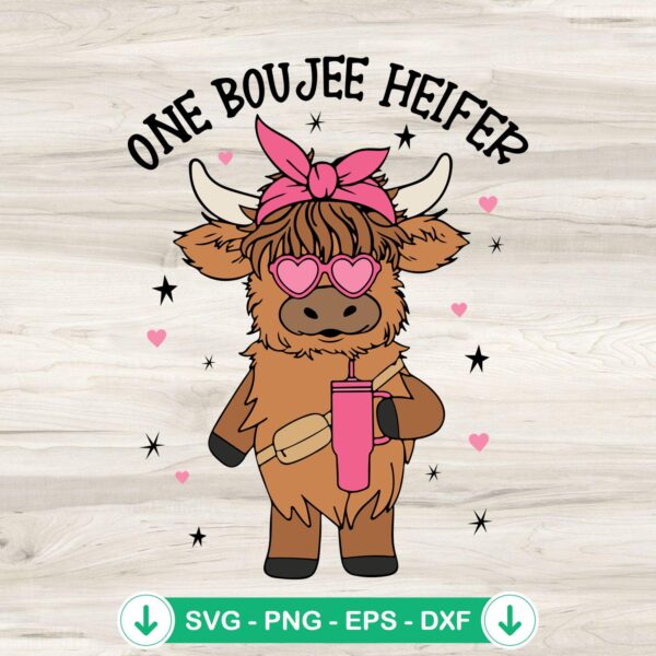 One Boujee Heifer Valentine svg file for Cricut