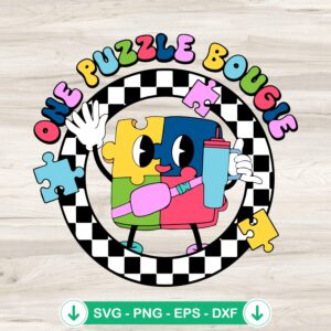One Puzzle Bougie Autism Awareness SVG file for cricut cutting machine
