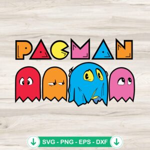 Pacman SVG file for Cricut cutting machine, clipart vector