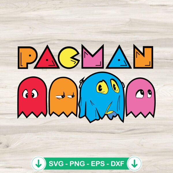 Pacman SVG file for Cricut cutting machine, clipart vector