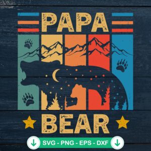 Papa Bear SVG file for Father's Day, cricut svg cutting file