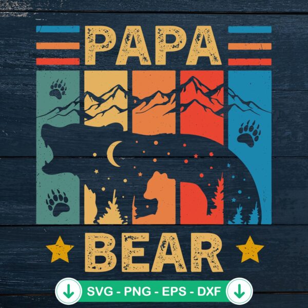 Papa Bear SVG file for Father's Day, cricut svg cutting file
