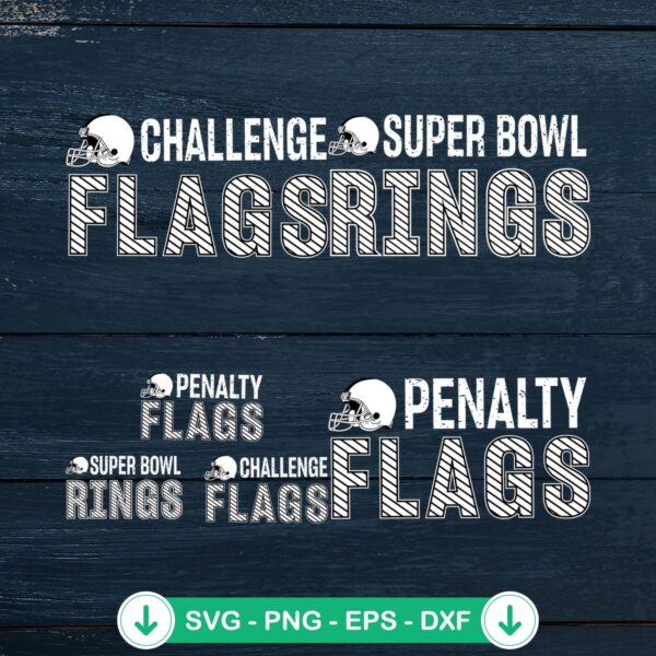 Football SVG file featuring Penalty Flags, Challenge Flags, Cricut SVG